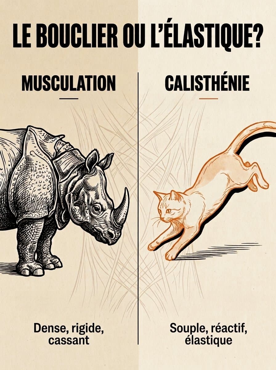 Les fascias, le bouclier ou l'élastique : musculation dense et rigide, calisthénie souple et réactive